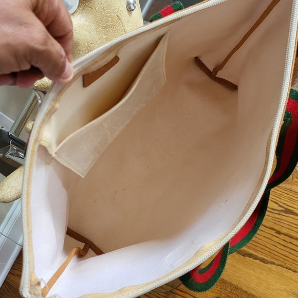 GUCCI GG Plus Monogram White Tote Bag Vintage PVC,, Authentic.!!! - Picture 8 of 16